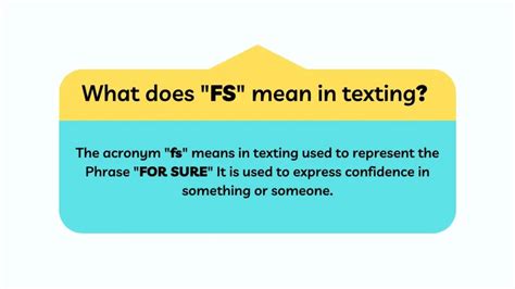 what does fs mean in text from a guy