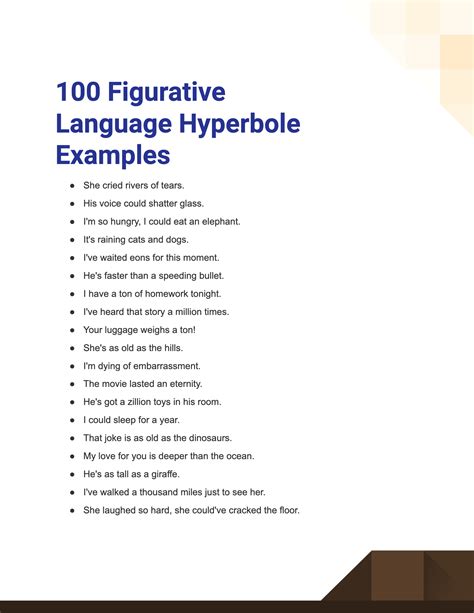 what does hyperbole mean in figurative language with examples