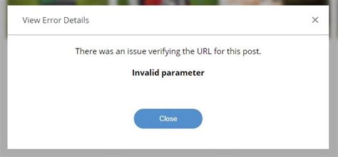 what does invalid parameters mean