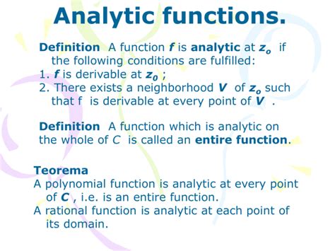 what does it mean for a function to be analytic