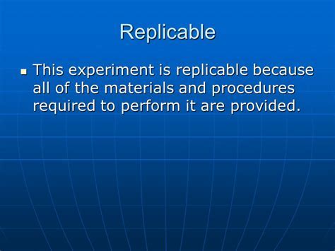 what does it mean if an experiment is replicable
