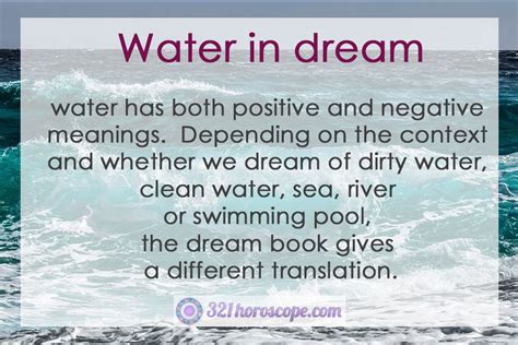 What Does It Mean To Be In Water In A Dream