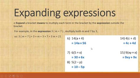 what does it mean to expand an expression in math