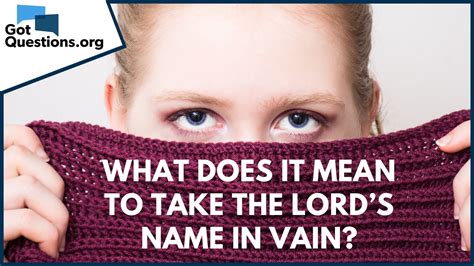 What Does It Mean To Not Take God's Name In Vain