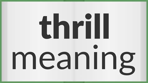 what does it mean to thrill