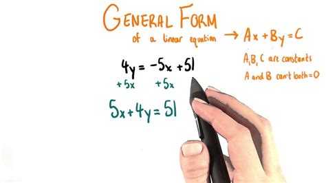 what does it mean to write an equation in general form