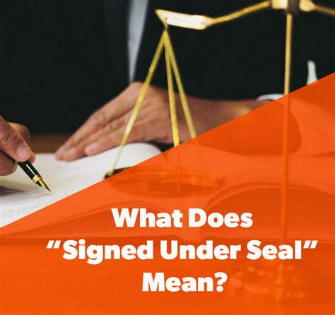 what does it mean when a document is under seal