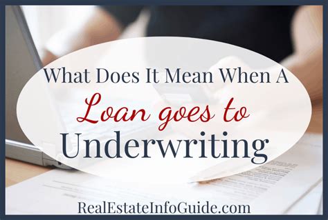 what does it mean when a loan application goes to underwriting