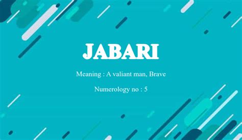 what does jabari mean