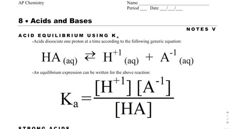 what does ka stand for in chem