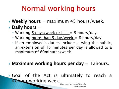 what does labour law say about working hours