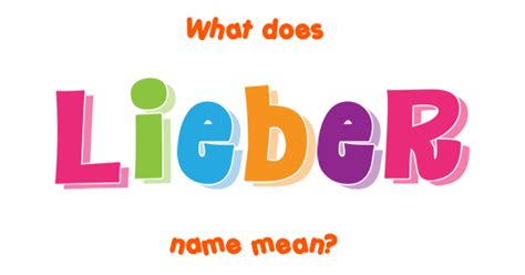 what does lieber mean in german
