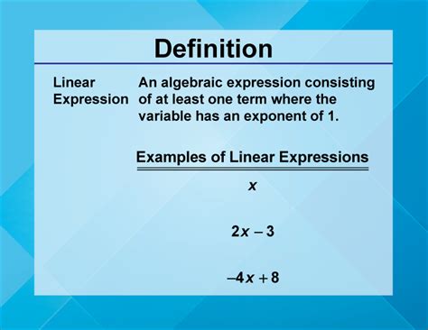 What Does Linear Expression Mean