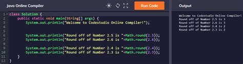 what does math round return in java