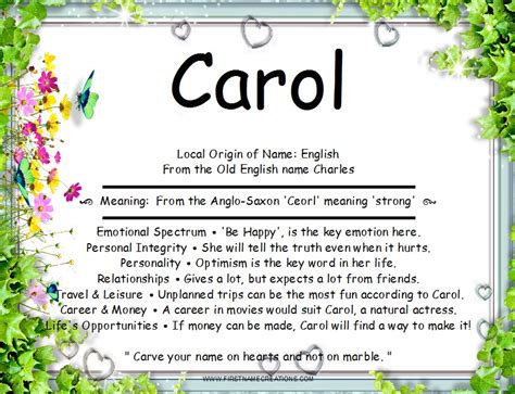 What Does Name Carol Mean