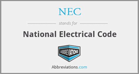 what does nec stand for in electrical terms