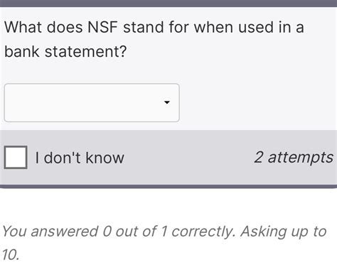 what does nsf stand for in banking