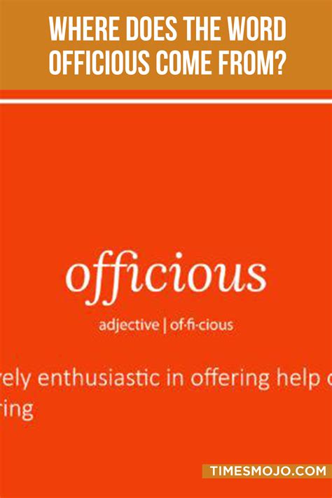 What Does Officious Mean