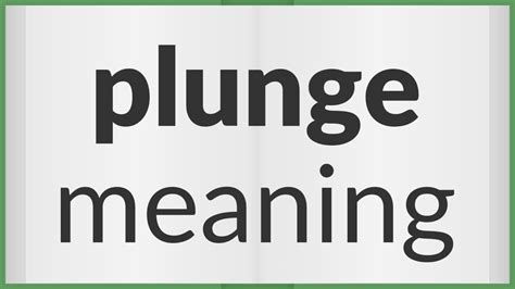 what does plunged means