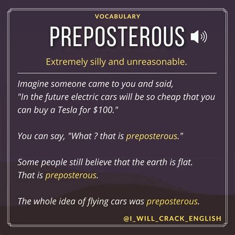 what does preposterous mean in a sentence