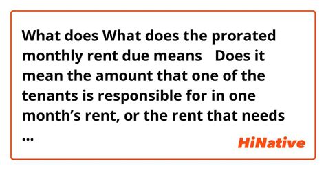 what does prorated rent mean