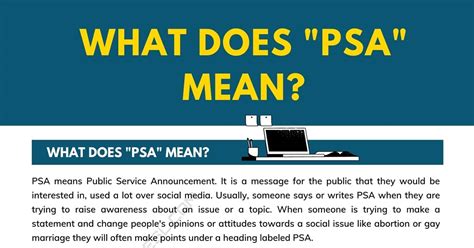 what does psa mean in marketing