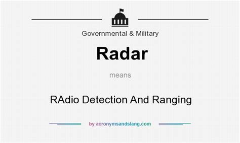 what does radar stand for acronym