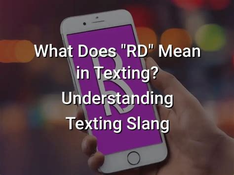 What Does Rd Mean In A Text