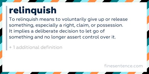 What Does Relinquish Mean