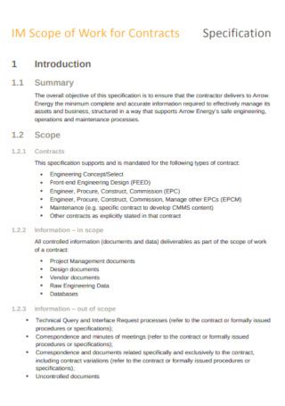 what does scope of work mean in a contract