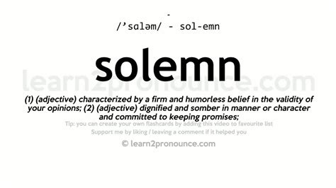 What Does Solemn Mean