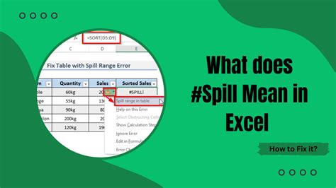 What Does Spill Means In Excel