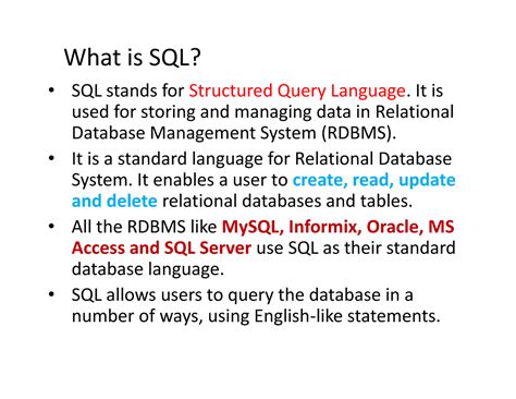 What Does Sql Stand For And How Is It Used