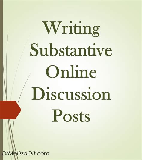 what does substantive mean in regards to discussion posts