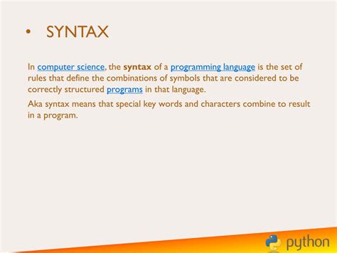 what does syntax mean in relation to programming
