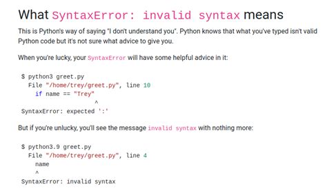 what does syntaxerror invalid syntax mean in python
