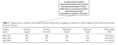 What Does Table Caption Mean