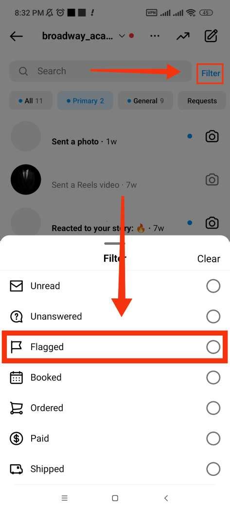 what does the clock mean on instagram messages