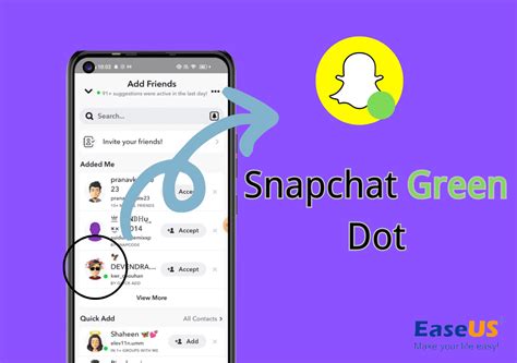 what does the green dot on snapchat mean on someone's profile