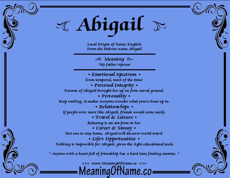what does the name abigail mean in the bible