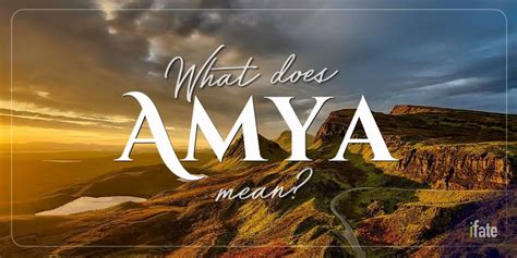 what does the name amya mean