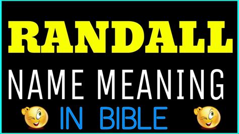 what does the name randall mean biblically