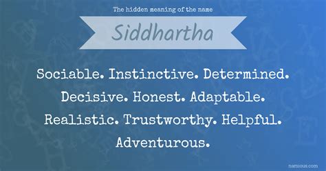 what does the name siddhartha mean
