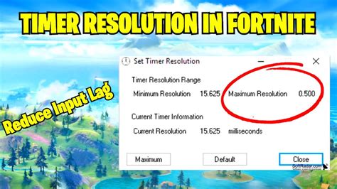 what does timer resolution do fortnite