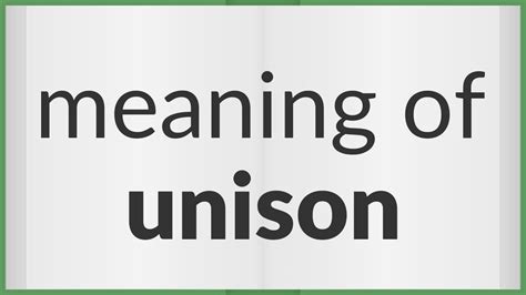 what does unison mean in english
