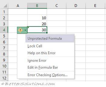 Find unprotected formula in Excel. See link below for Excel Auditing