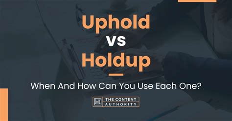 What Does Uphold Mean