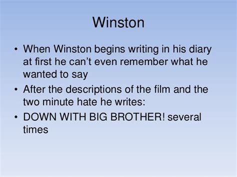 What Does Winston Write In His Notebook