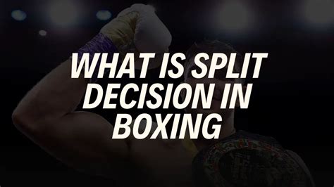 what does won by split decision mean in boxing