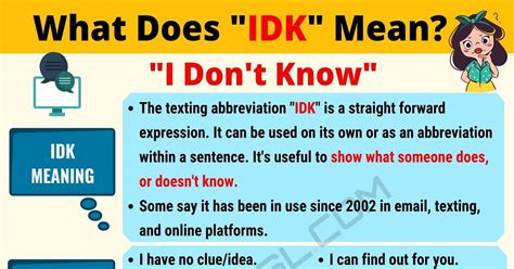 IDEK What does idek mean